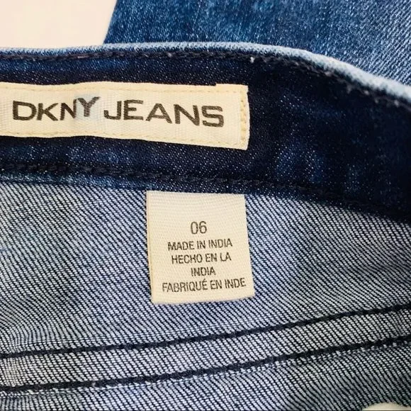 DKNY Jeans Distressed Skinny Jeans Size 6P - Picture 5 of 8